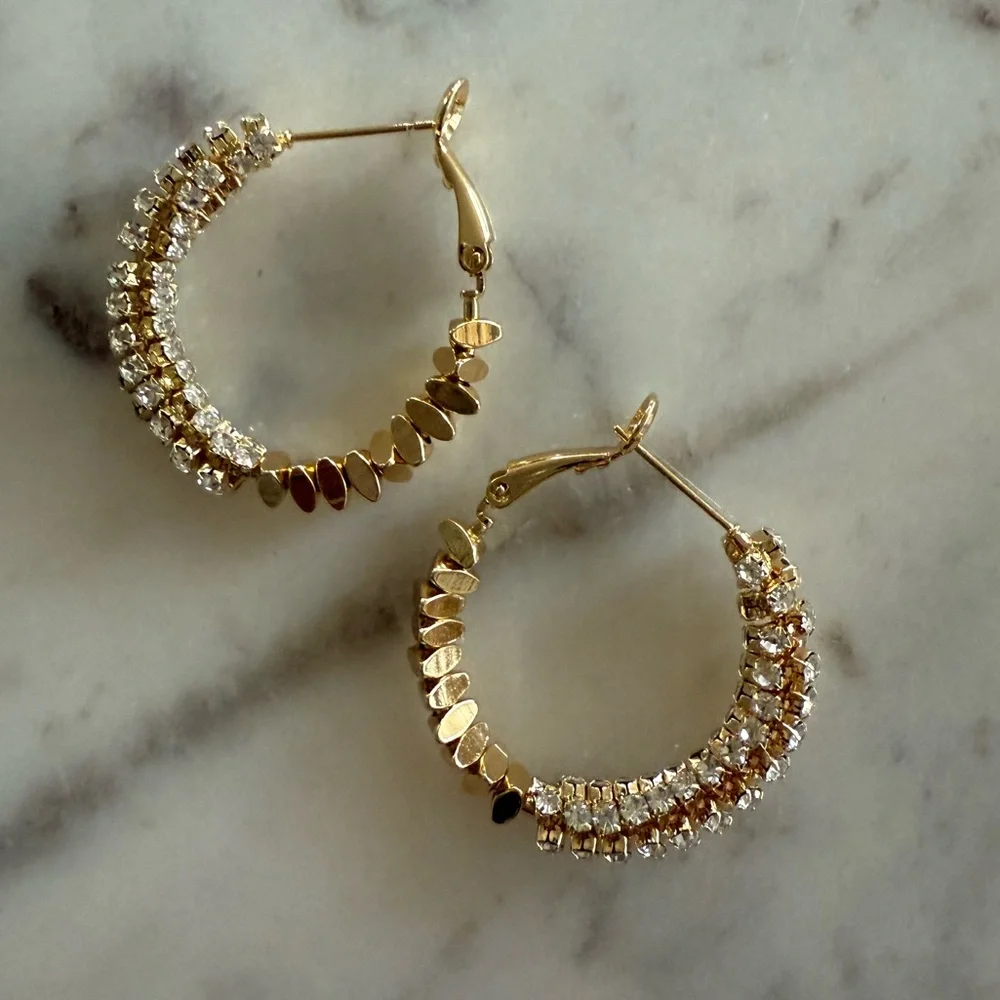 Elegant Gold and Silver Hoop Earrings